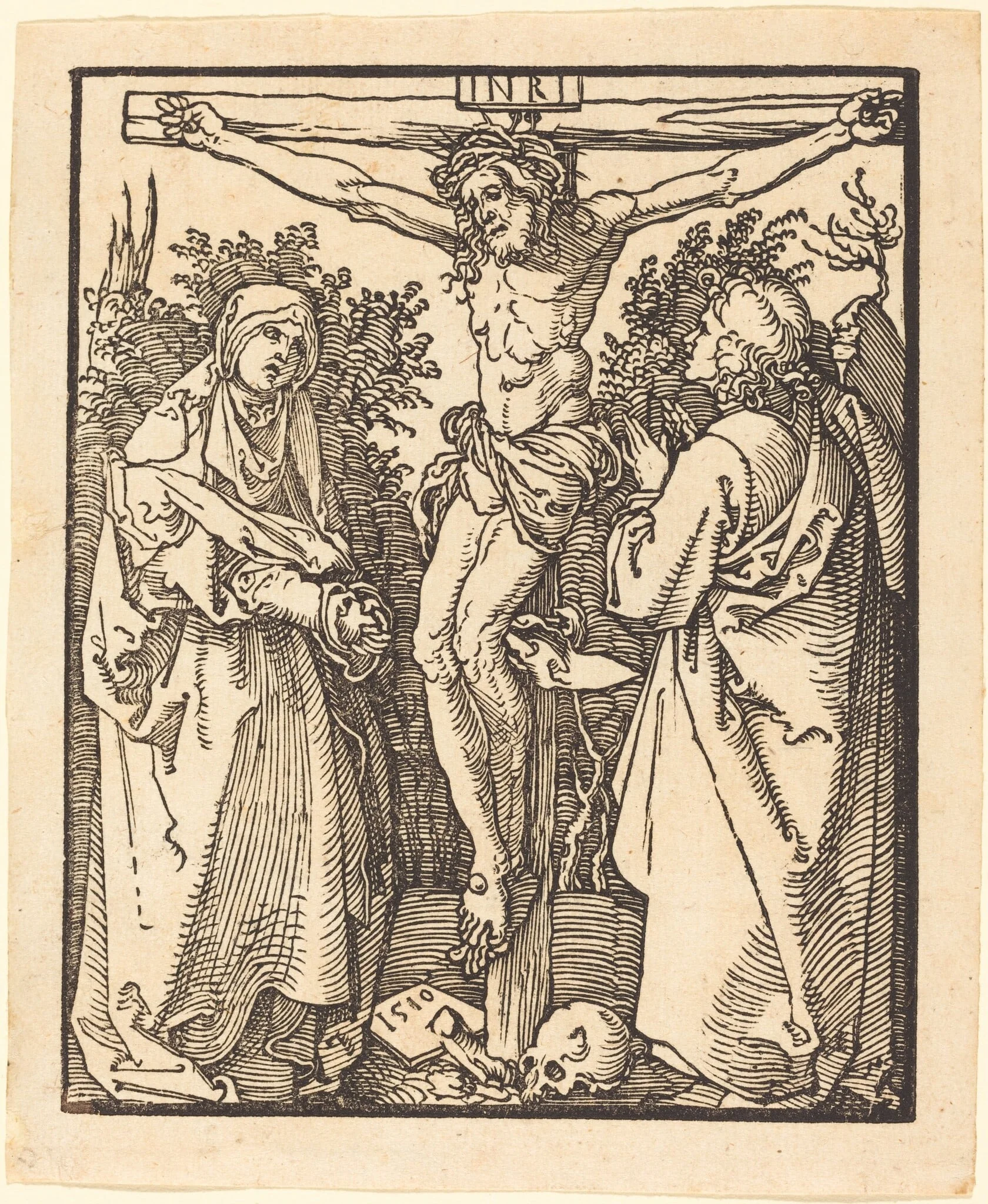 Christ on the Cross with Mary and Saint John, detail