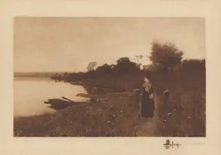 Untitled (Moonlight Stroll), by Henry Golden Dearth, ink, 1889