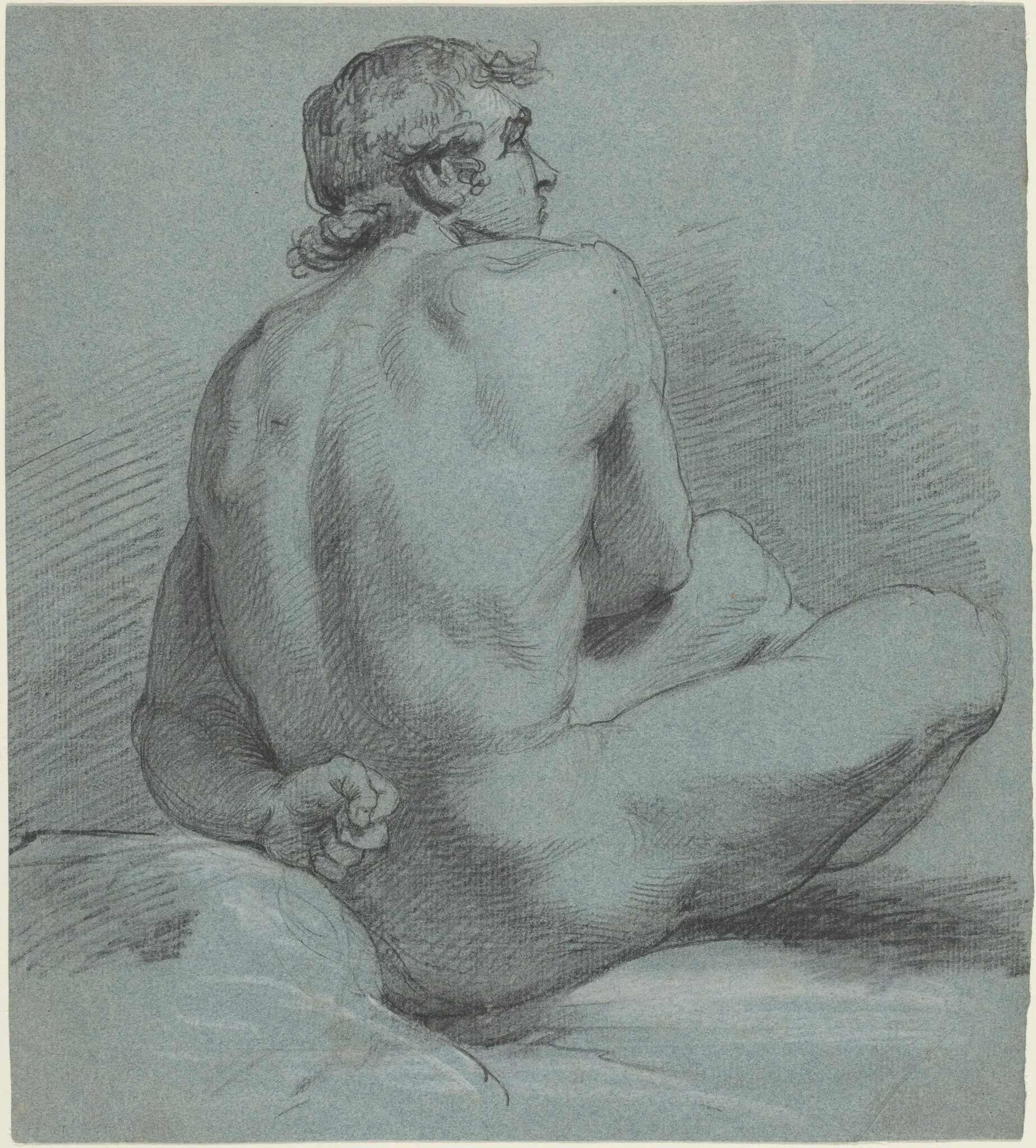 Seated Male Nude, detail