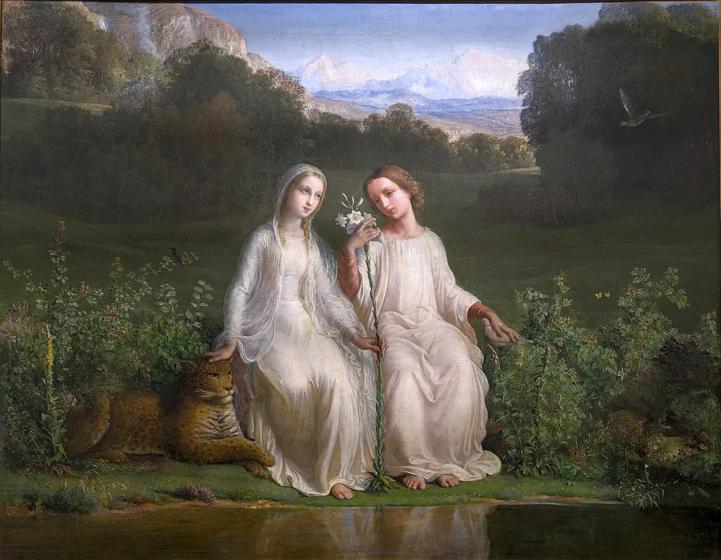 Poem of the Soul - Virginitas, by Louis Janmot, oil, 1854