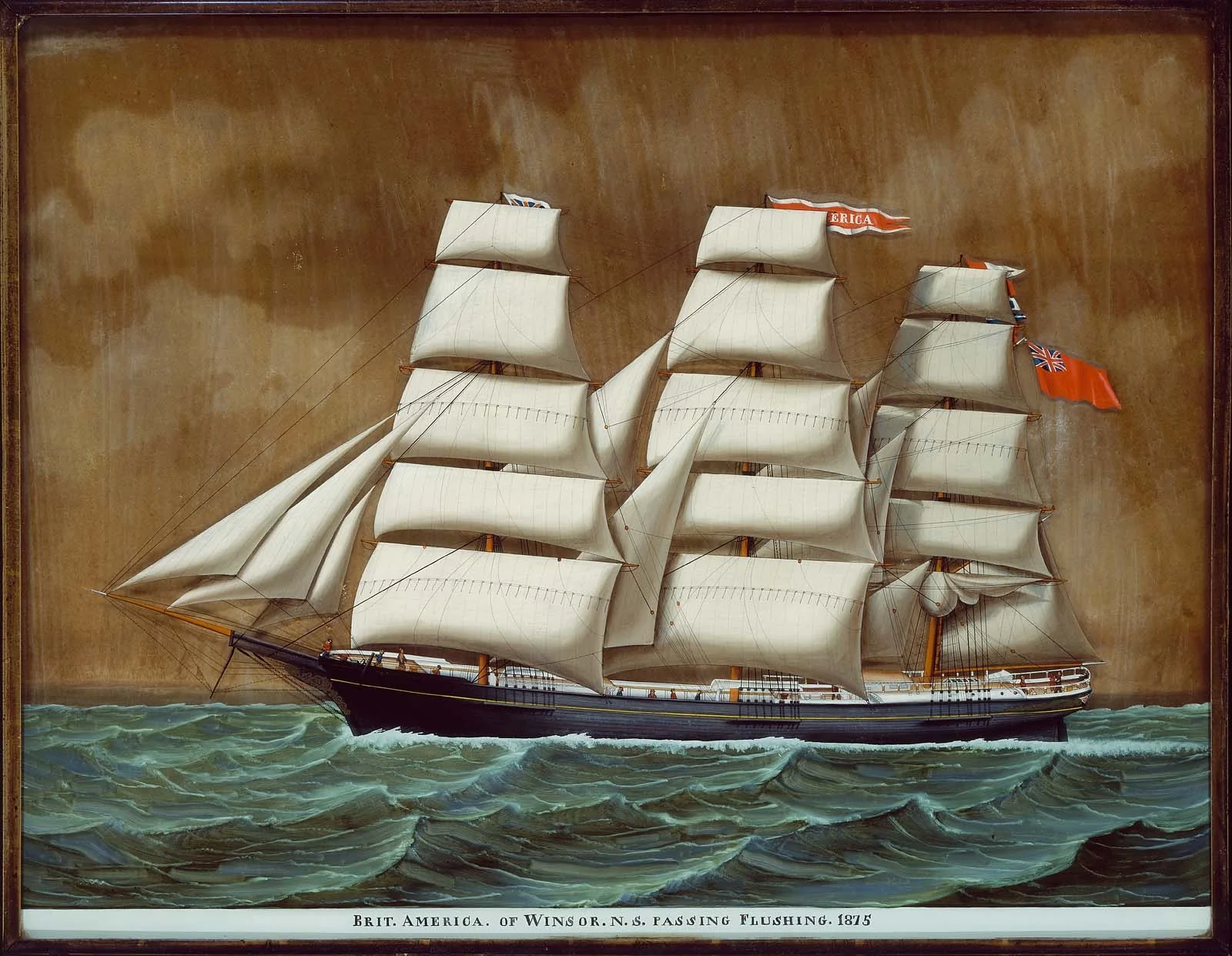 "British America" of Winsor N.S. Passing Flushing 1875, detail