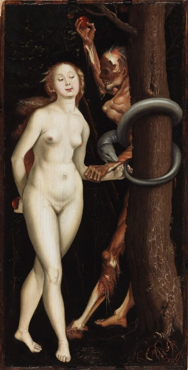 Eve, the Serpent and Death, detail