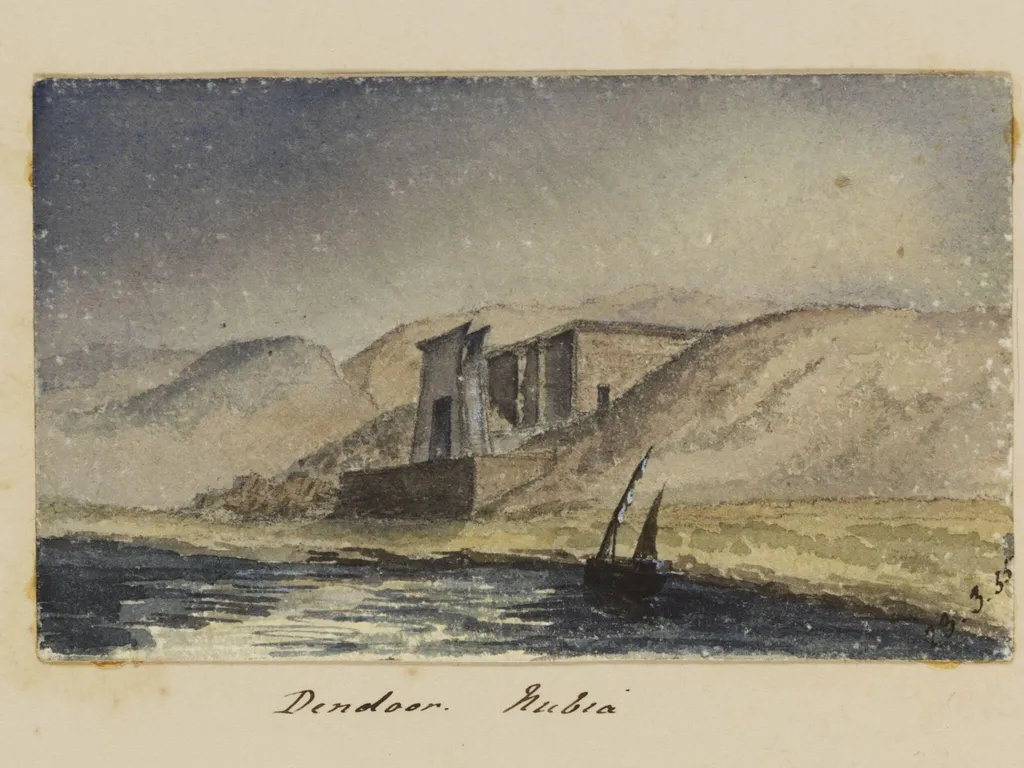`Dendoor.  Nubia', by George de Sausmarez, watercolor, 1855