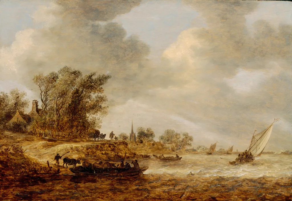 A Windy Day, by Jan van Goyen, oil, 1651
