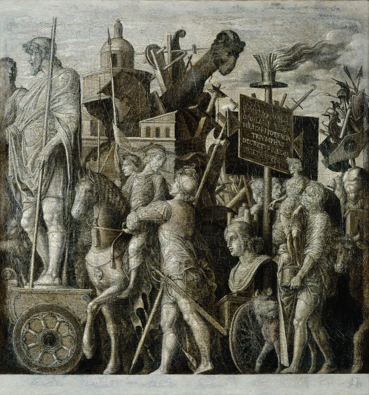 Triumphs of Caesar: Statues of Gods and Siege Equipment, detail