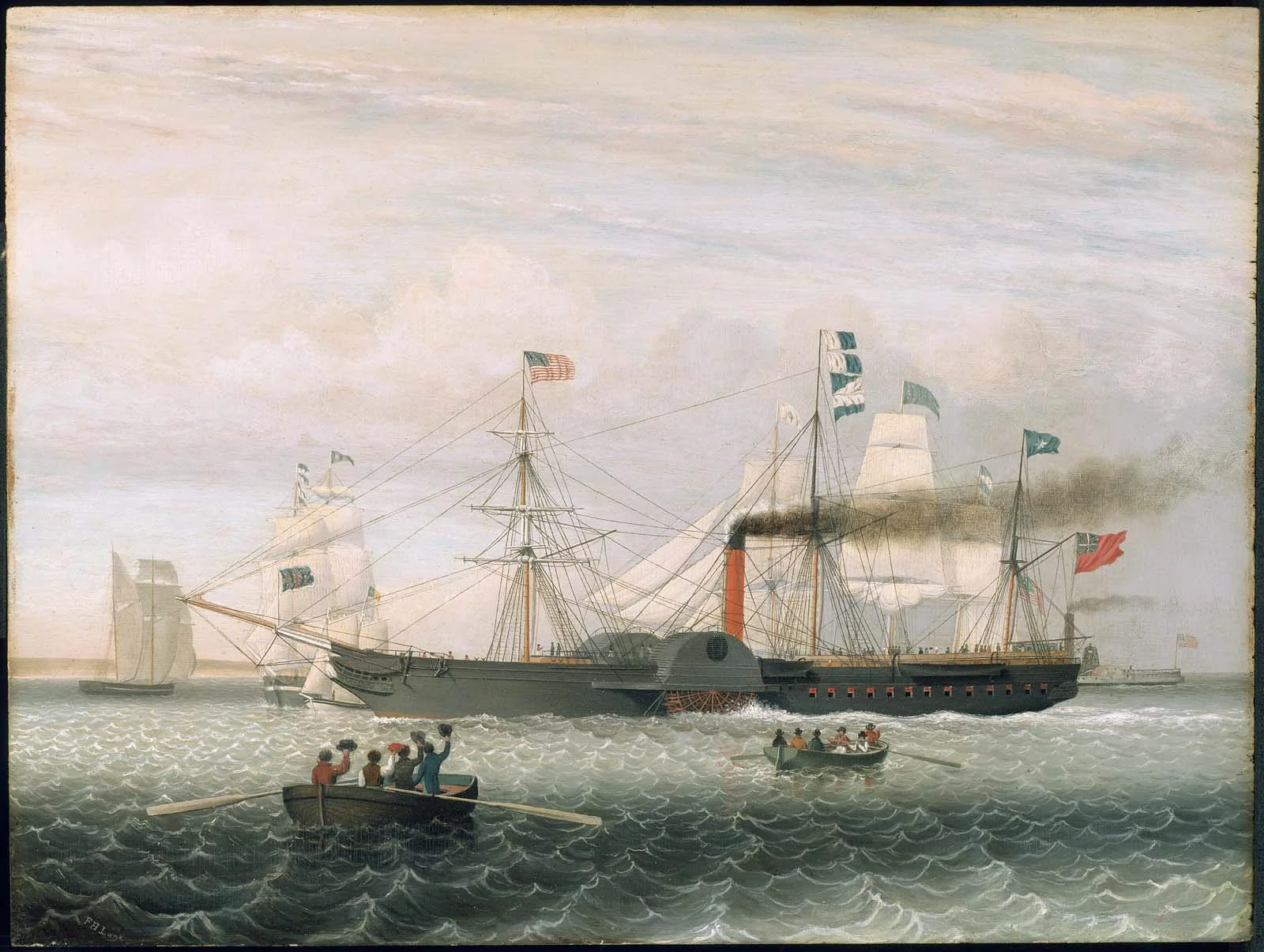 The Britannia Entering Boston Harbor, detail