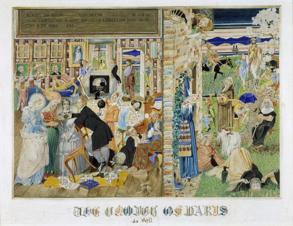 The Choice of Paris: An Idyll, by Florence Claxton, watercolor, 1860