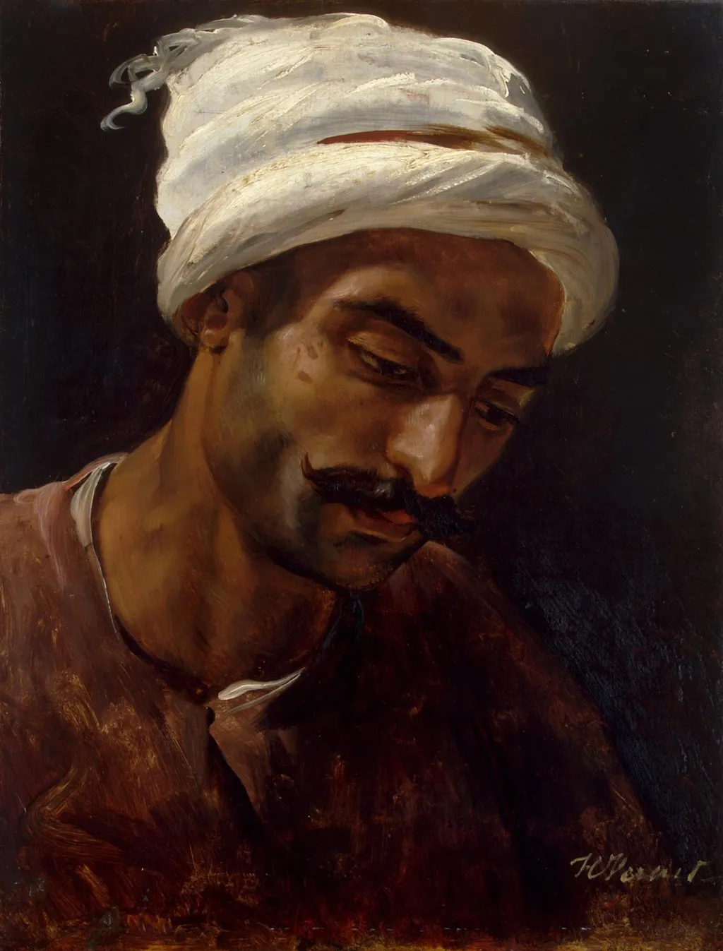 Head of an Arab, by Horace Vernet, oil, 1818