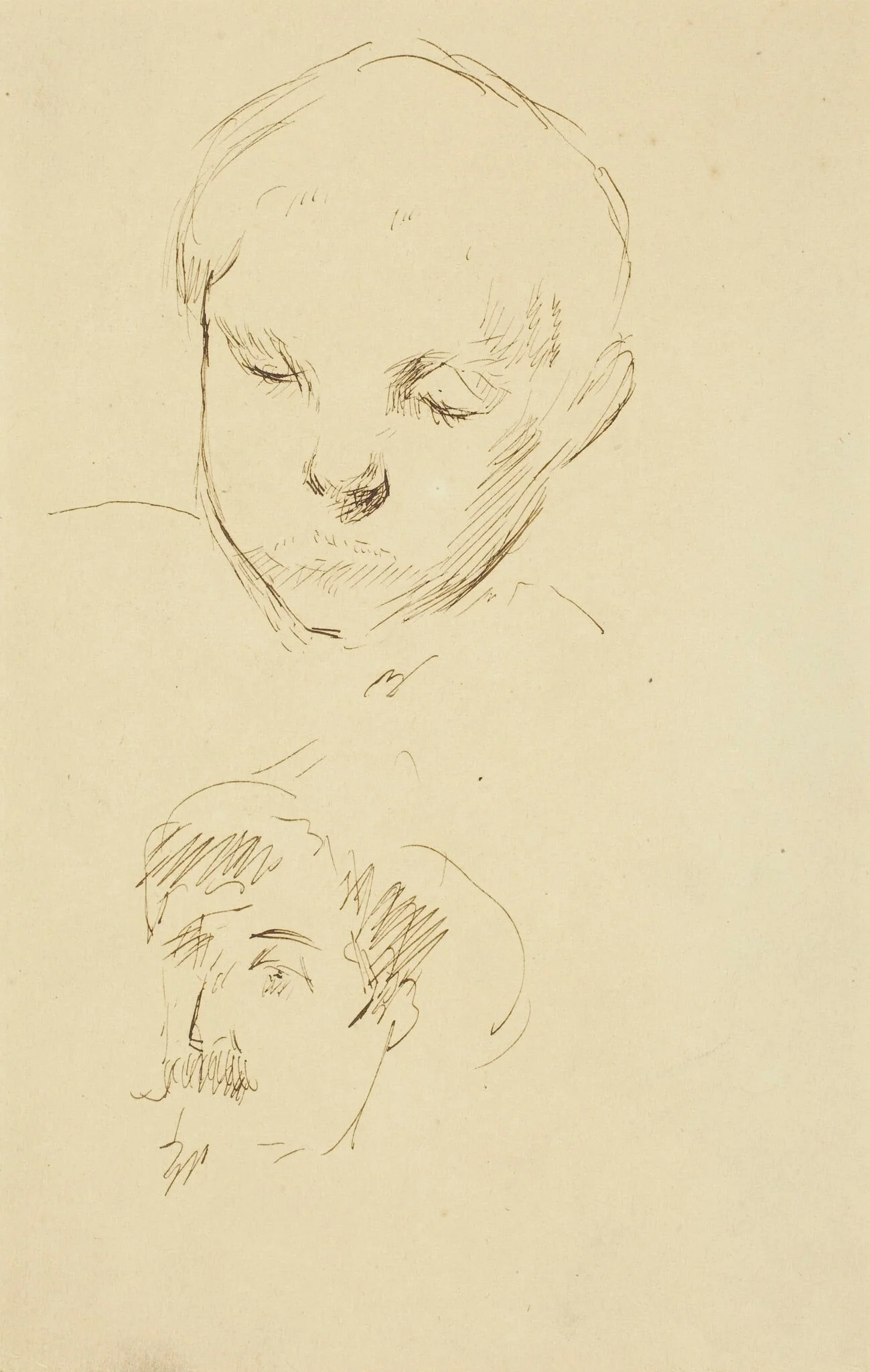 Profile of a Boy and Self-Portrait [recto], detail
