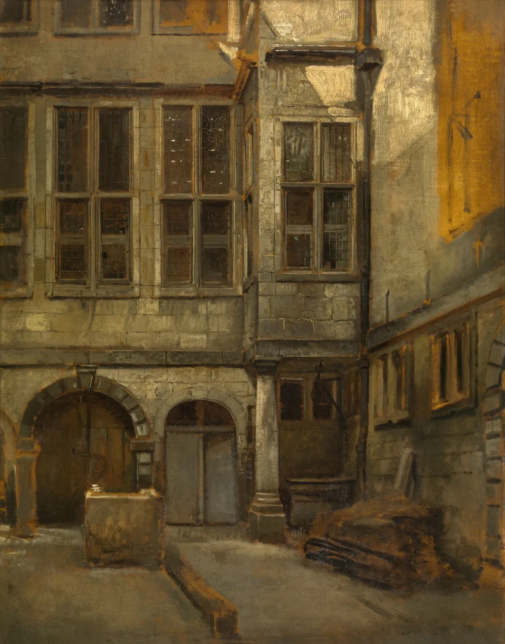 Courtyard of Antwerp Town Hall, by Jan August Hendrik Leys, oil, 1847