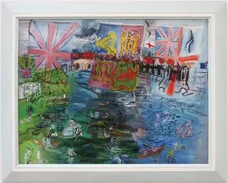 Henley, régates aux drapeaux, by Raoul Dufy, oil, 1935