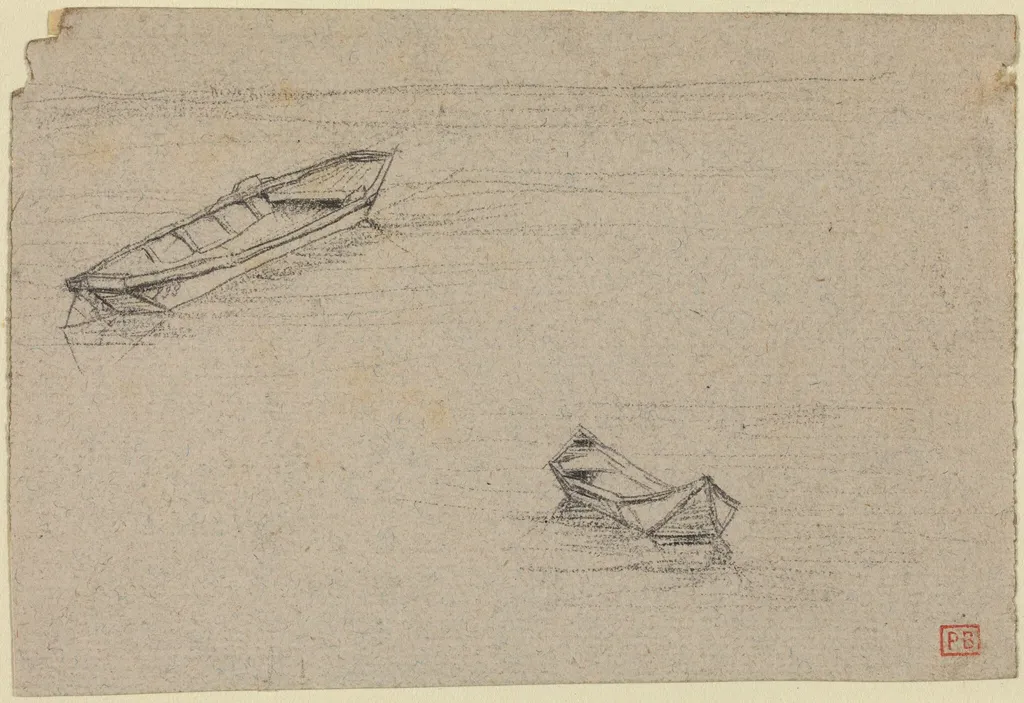 Two Boats for "L'Abside de Notre-Dame de Paris", by Charles Meryon, graphite, 1854