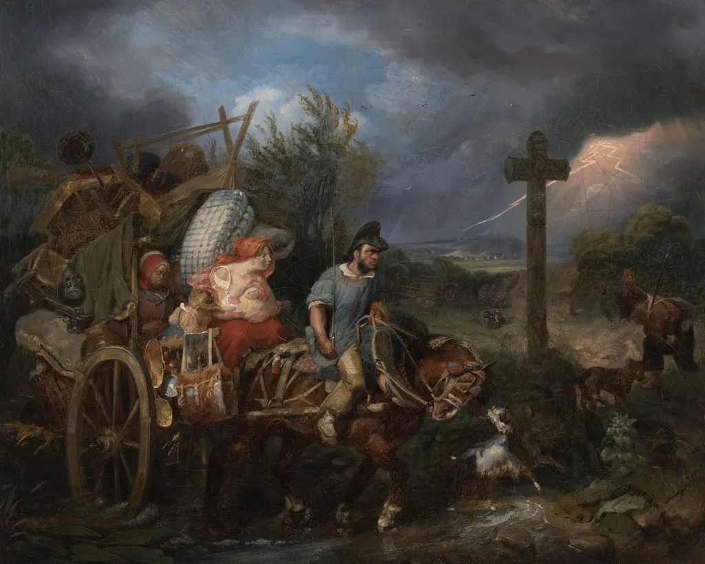The Diligence, by Nicolas Toussaint Charlet, oil, 1822
