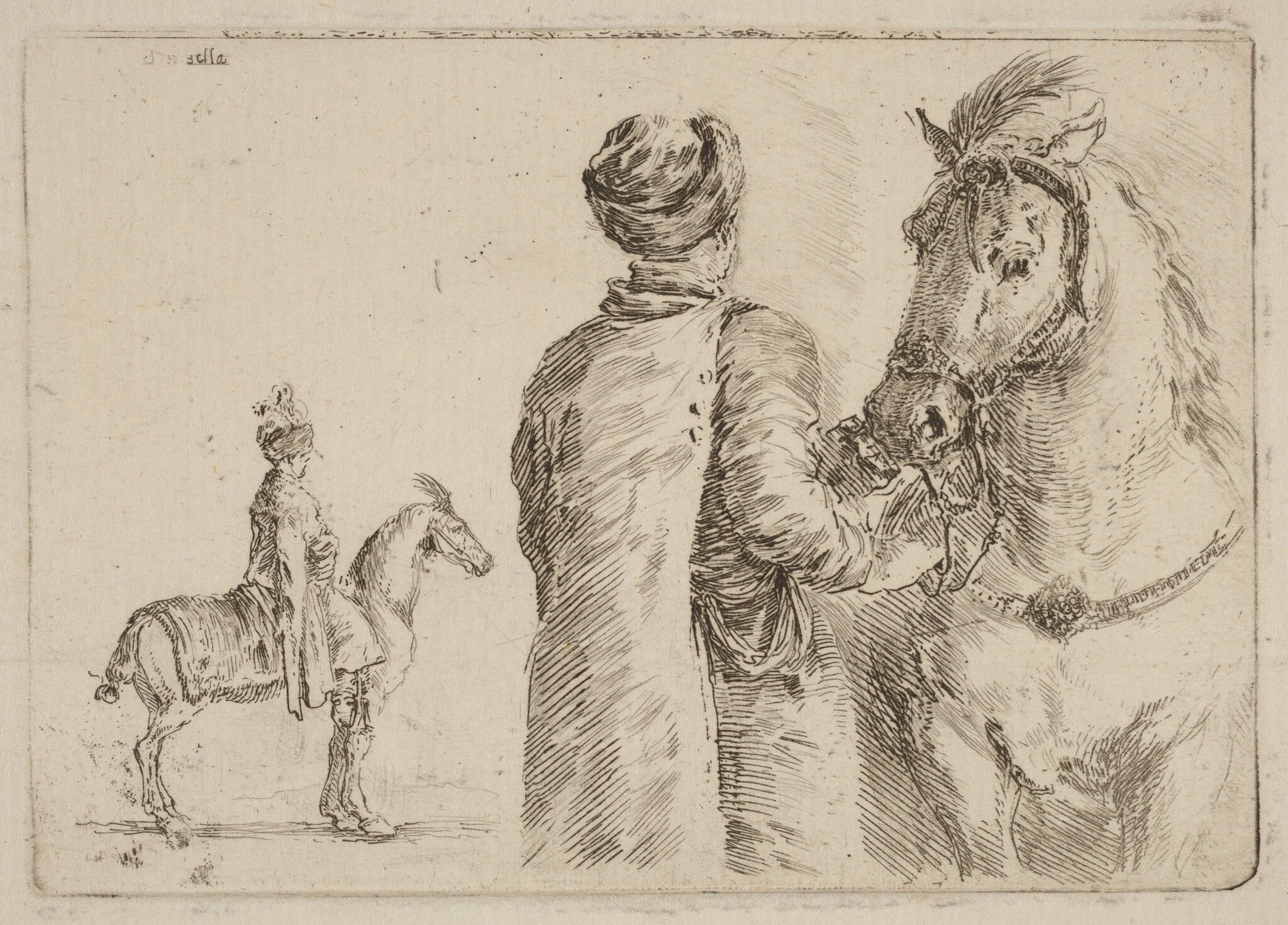 Polish Attendant Holding the Bridle of a Horse, detail