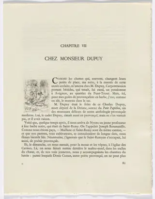 Frédéric Mistral: Mémoires et Recits by Frédéric Mistral: three figures (page 81), by Auguste Brouet, 1937