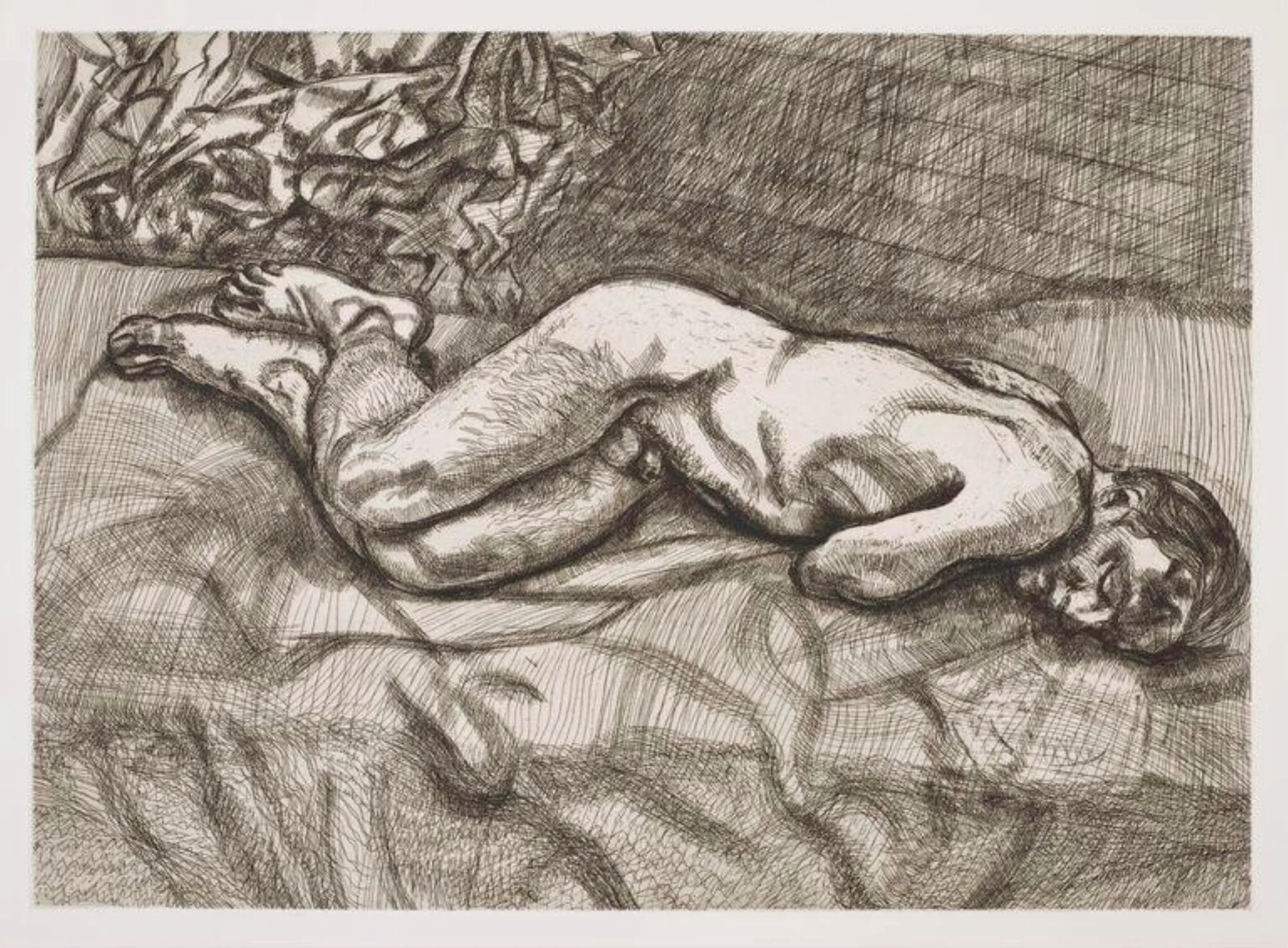 Naked Man on a Bed, detail