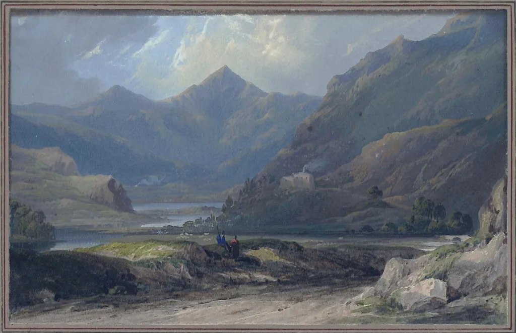 Capel Curig, North Wales, by Thomas Leeson Scrase Senior Rowbotham, watercolor, 1825