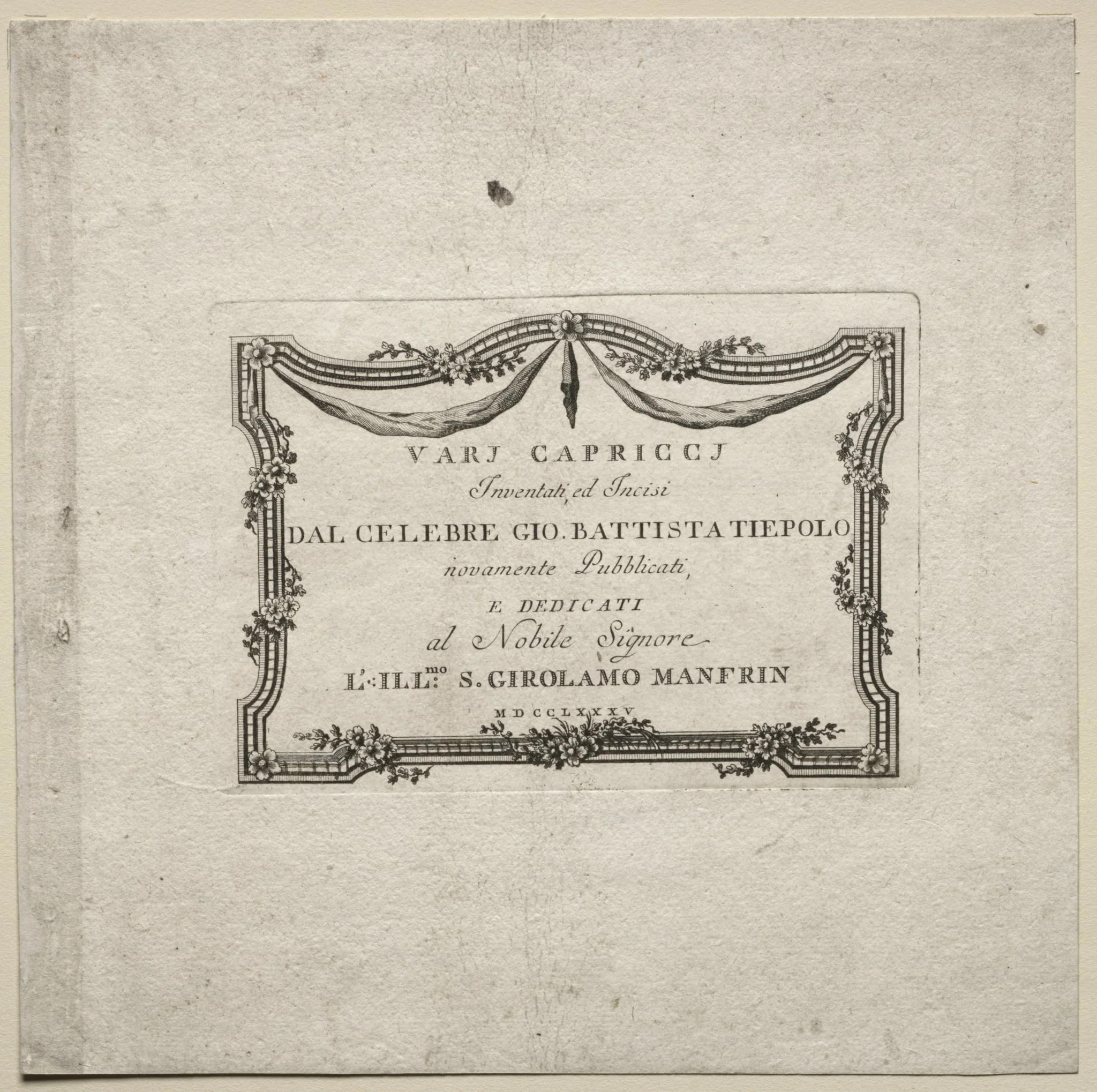 Various Caprices: Title Page, detail