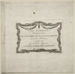 Various Caprices:  Title Page, by Giovanni Battista Tiepolo