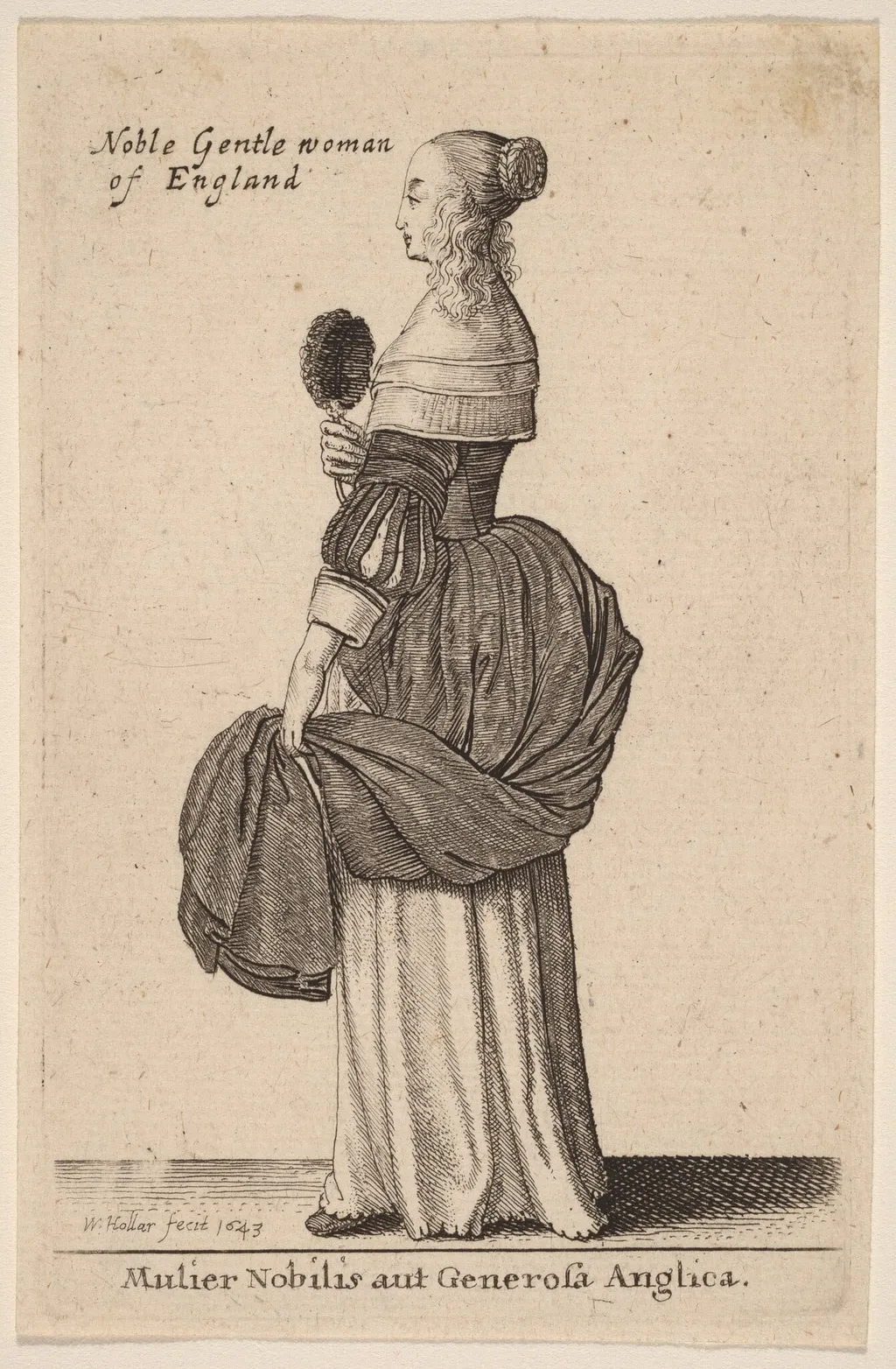 Mulier Nobilis aut Generosa Anglica, by Wenceslaus Hollar, ink, 1643
