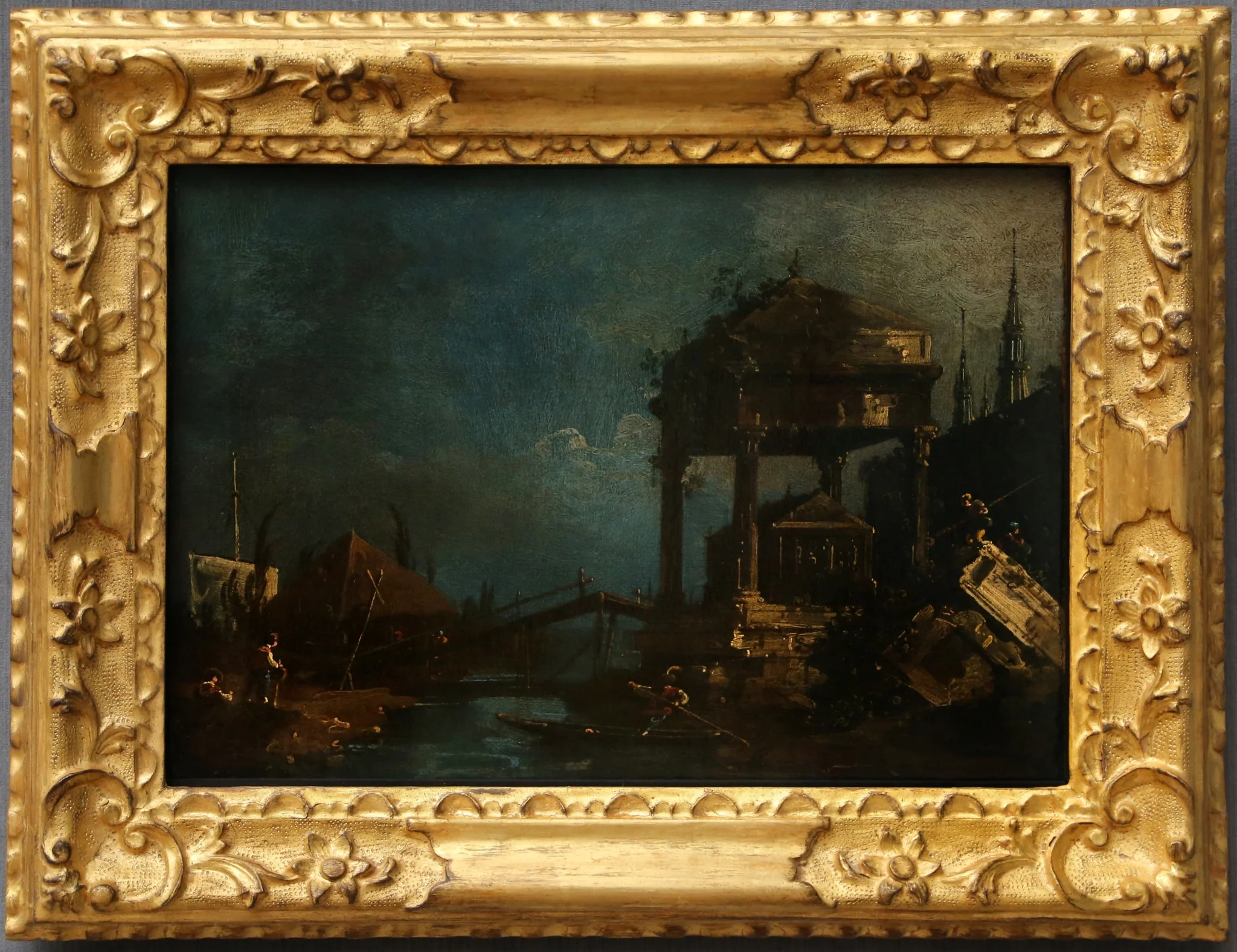 Fantasy Landscape with Sarcophagus under a Canopy, detail