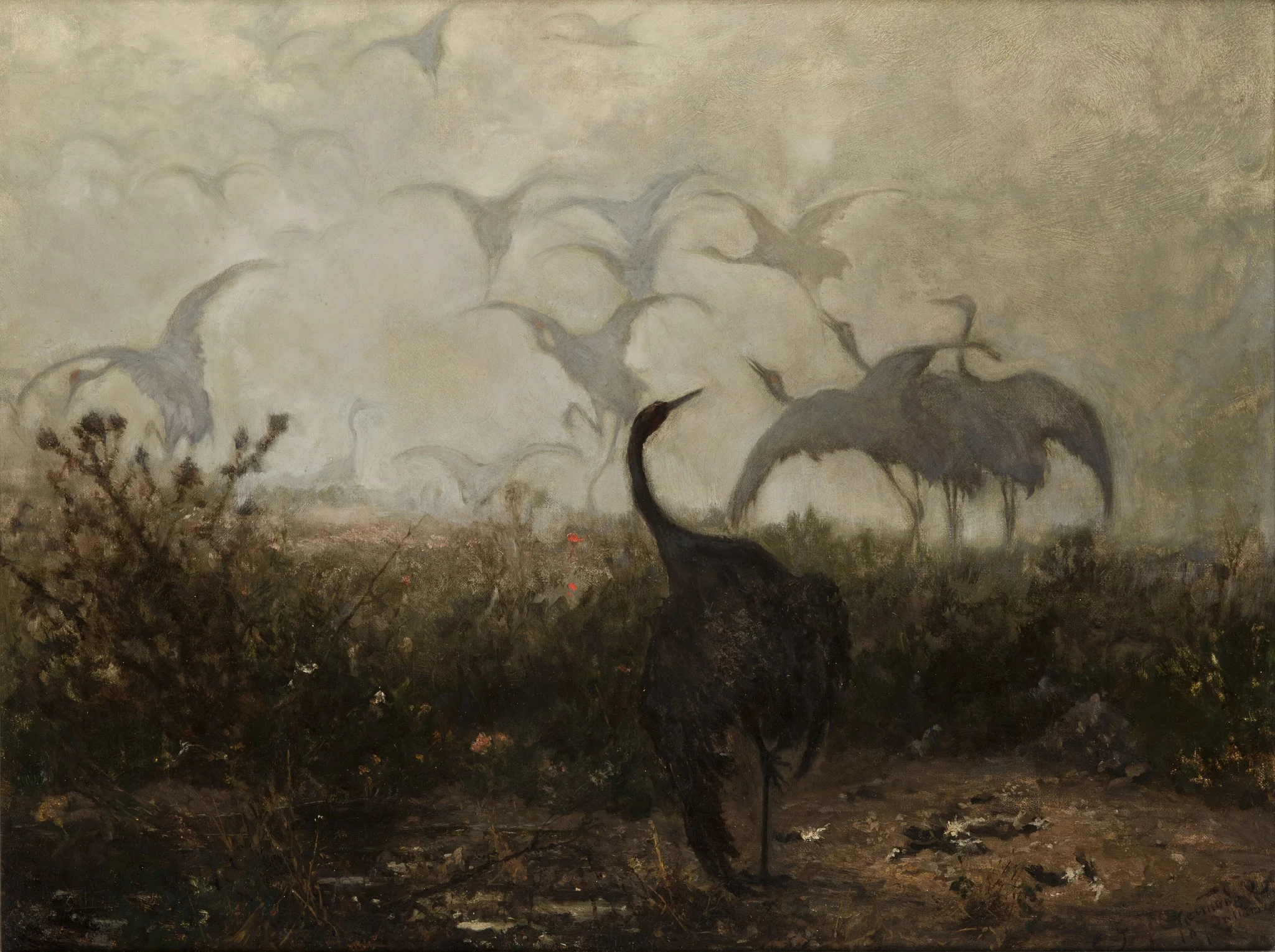 Cranes, detail