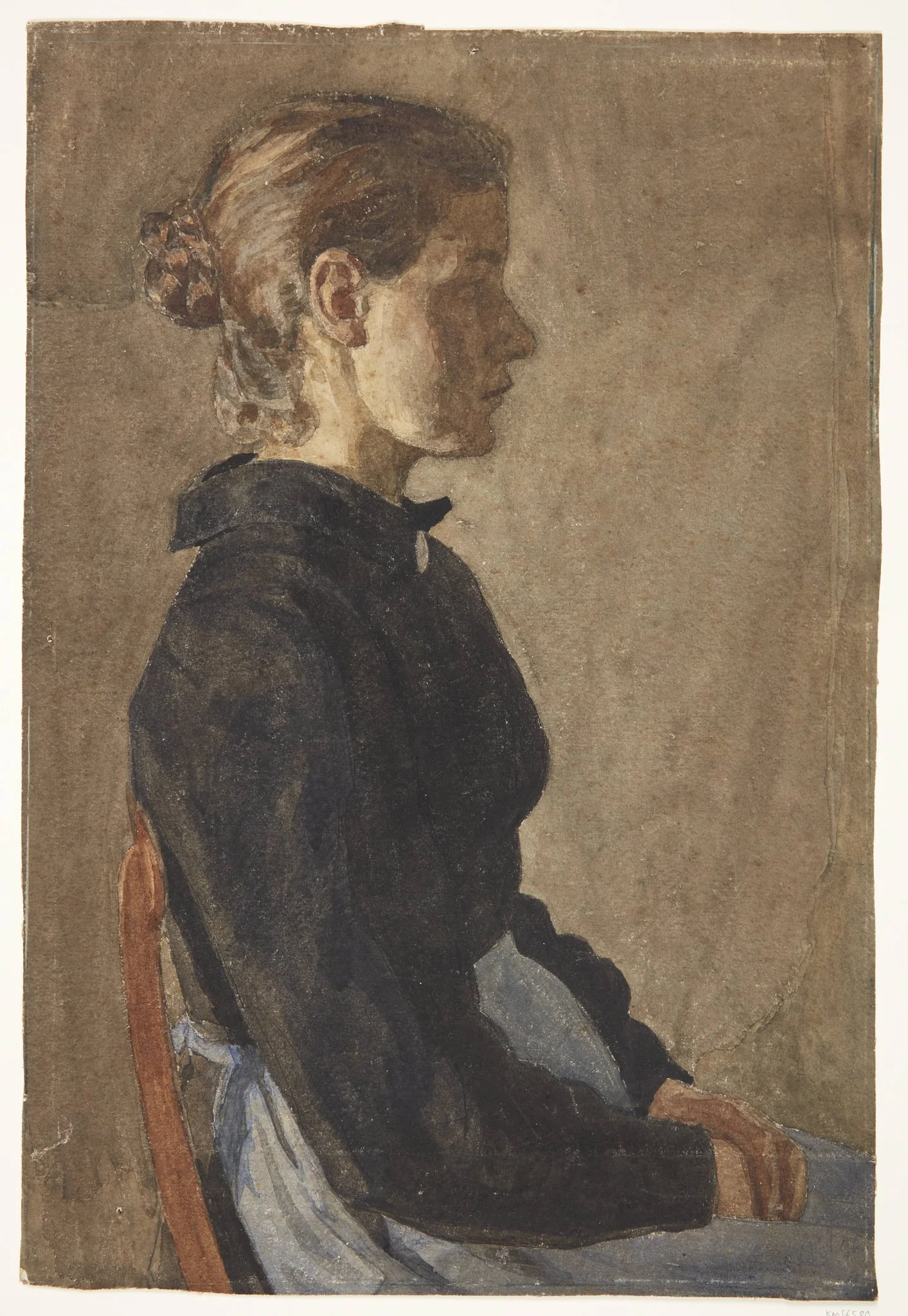 Portræt af malerinden Christine Swane, f. Larsen, som ung, detail