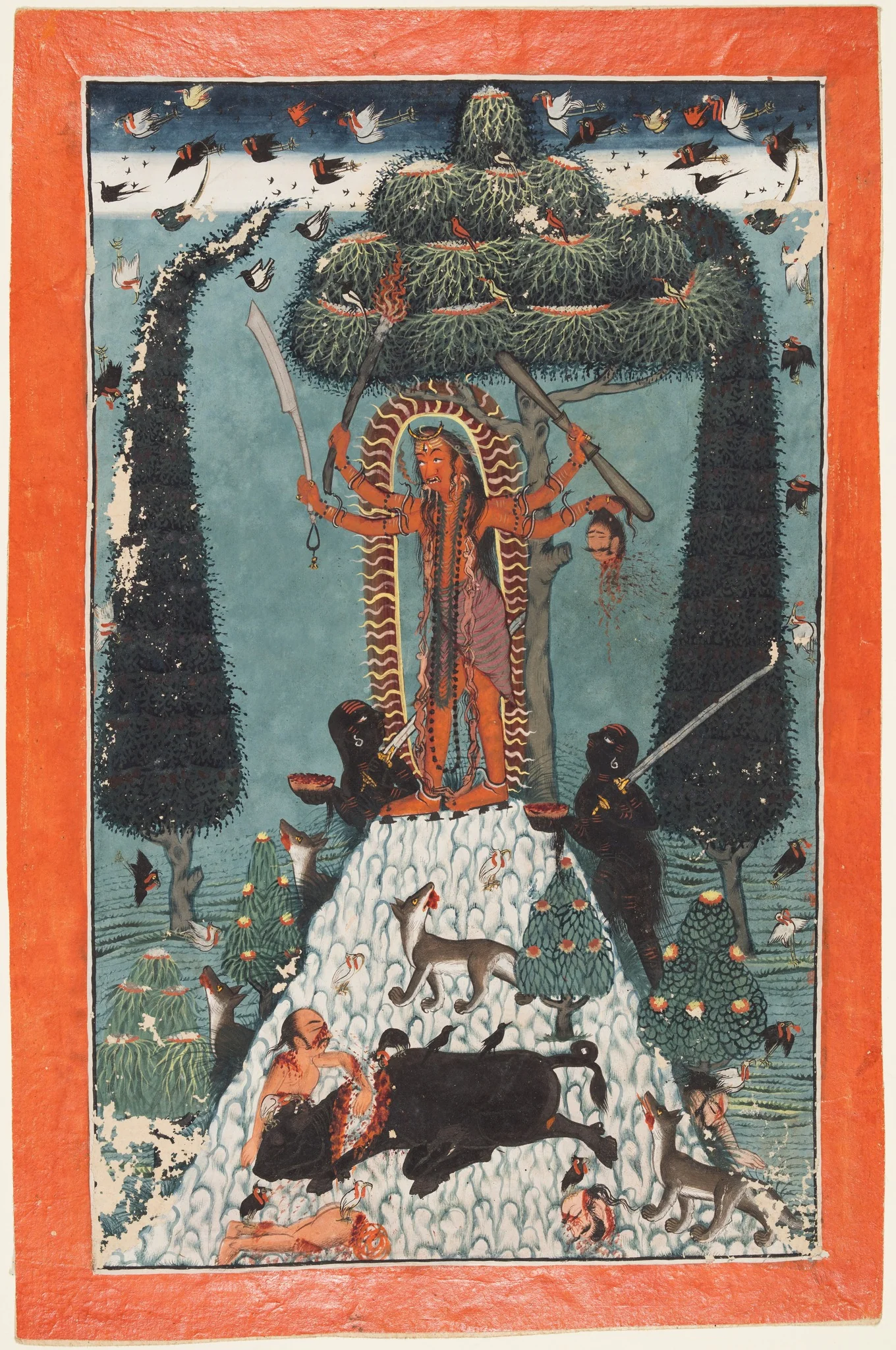 The Goddess Kali Standing on a Mountaintop, detail
