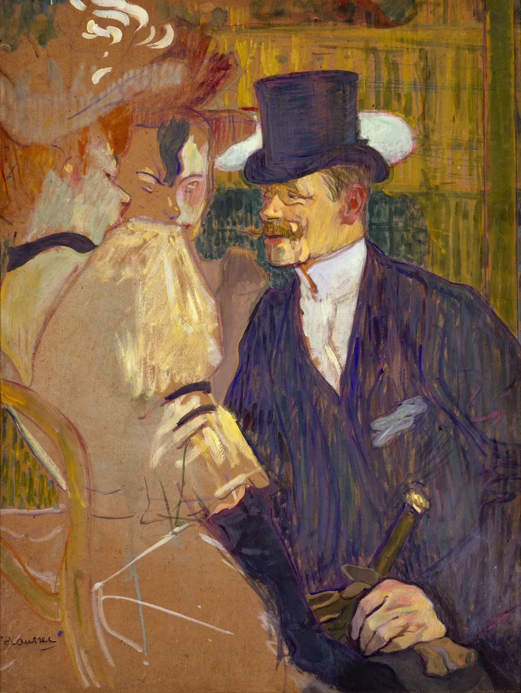 The Englishman (William Tom Warrener, 1861–1934) at the Moulin Rouge, by Henri de Toulouse-Lautrec, oil, 1896