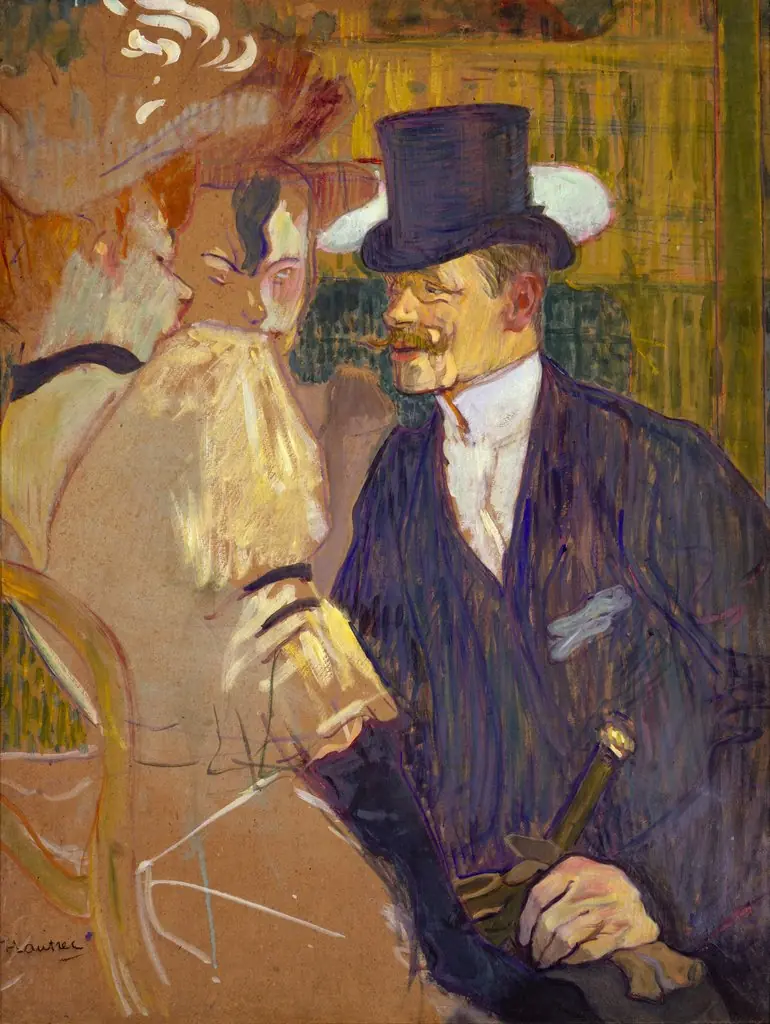 The Englishman (William Tom Warrener, 1861–1934) at the Moulin Rouge, by Henri de Toulouse-Lautrec, oil, 1896
