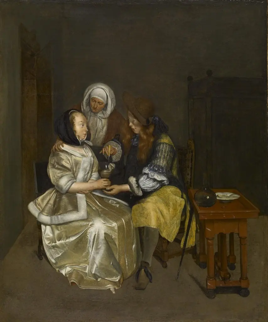 A Glass Of Lemonade, by Gerard ter Borch, oil, 1666