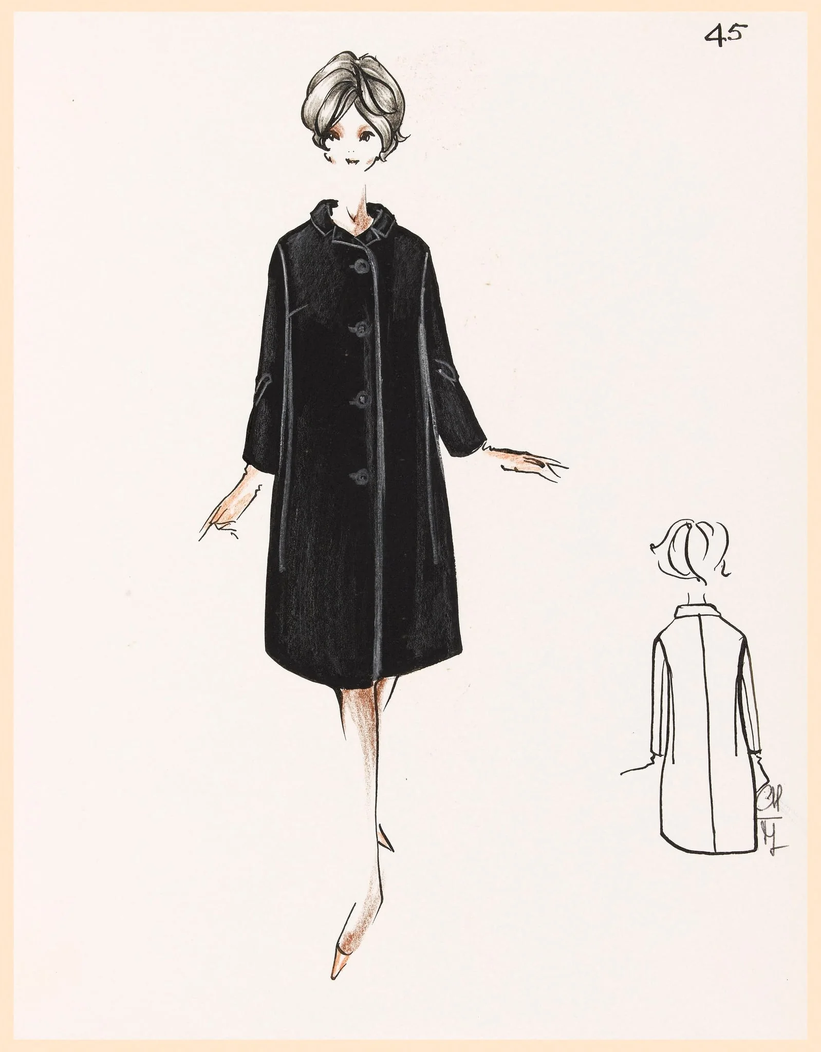 Manteau noir, detail