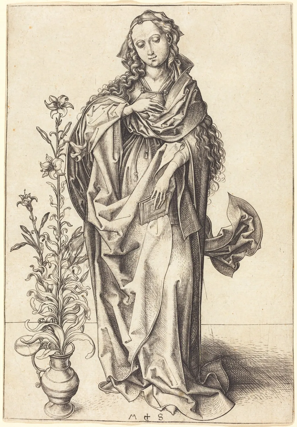 The Madonna, by Martin Schongauer, ink, 1490