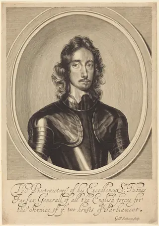 Lord Thomas Fairfax, by William Faithorne, ink, 1654