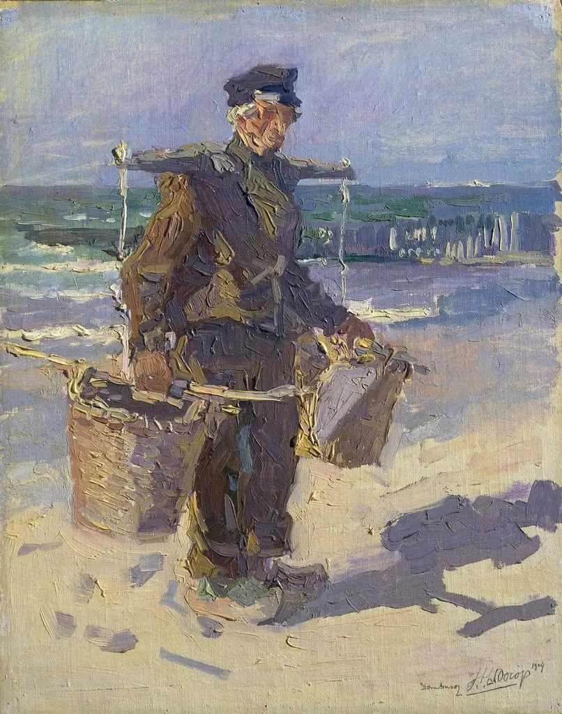 De schelpenvisser, by Jan Toorop, oil, 1904