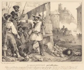 L'Allocution, 20 juillet, 1830, by Nicolas Toussaint Charlet, ink, 1830