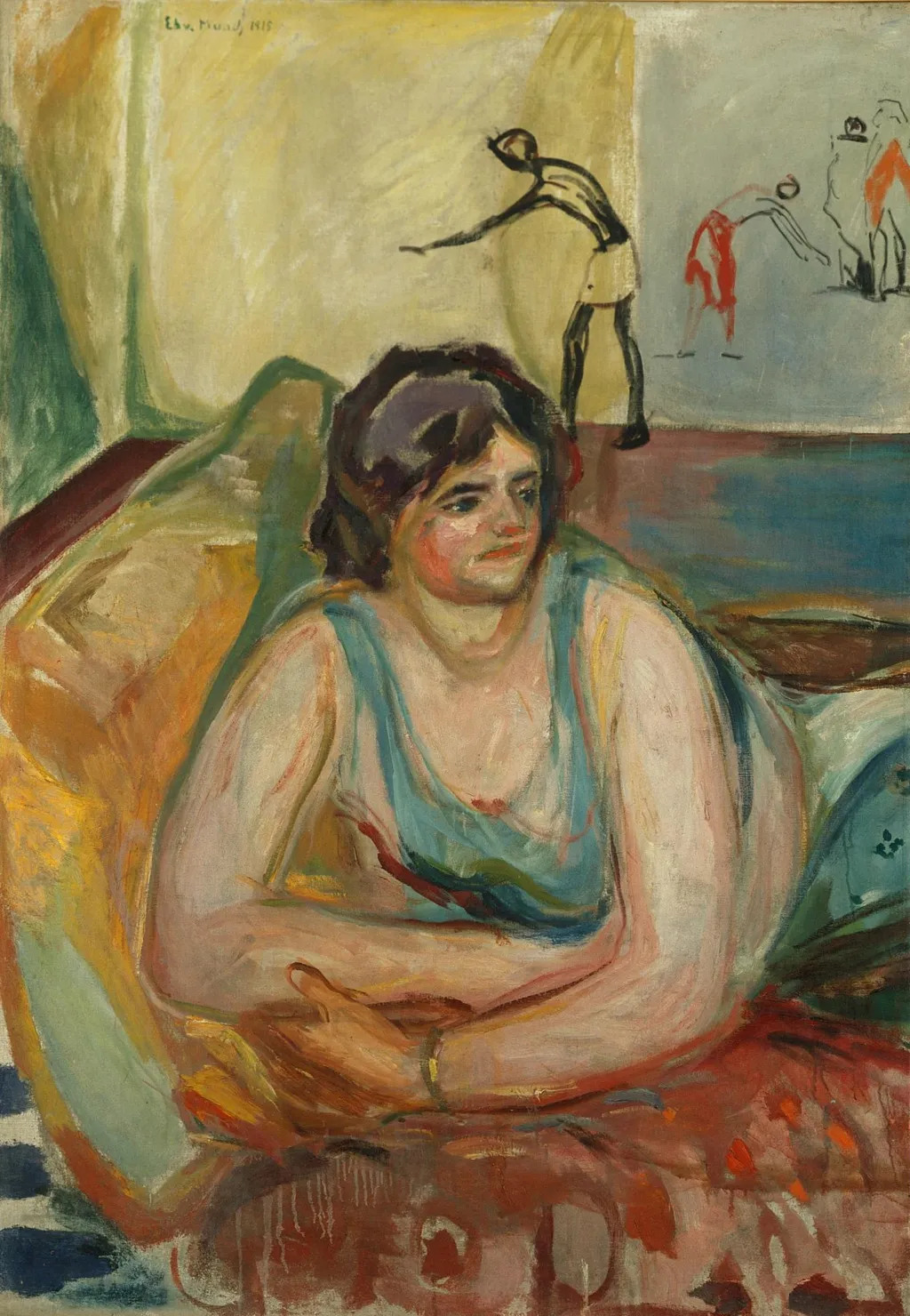 Woman Lying Down, by Edvard Munch, oil, 1916