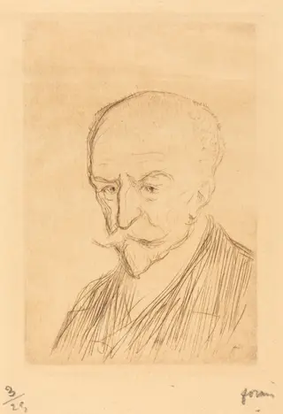 J.-K. Huysmans, by Jean-Louis Forain, ink, 1909