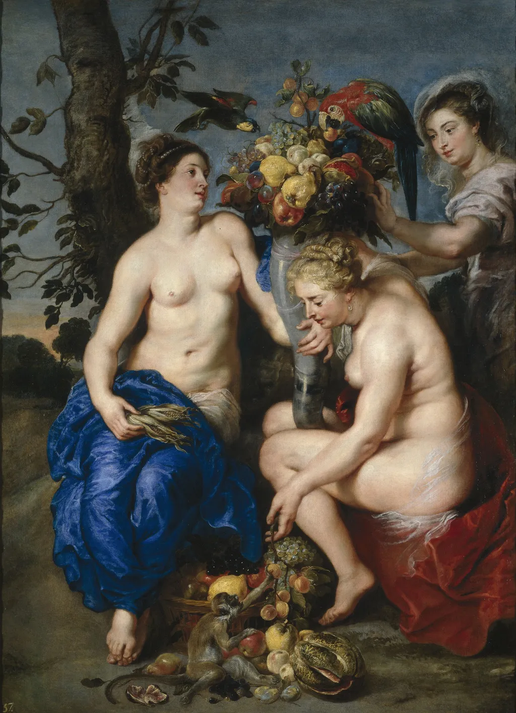 Ceres and Two Nymphs, by Peter Paul Rubens, oil, 1615