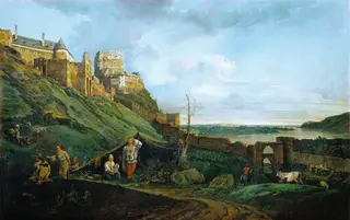 Die Ruine Theben an der March, by Bernardo Bellotto, oil, 1758