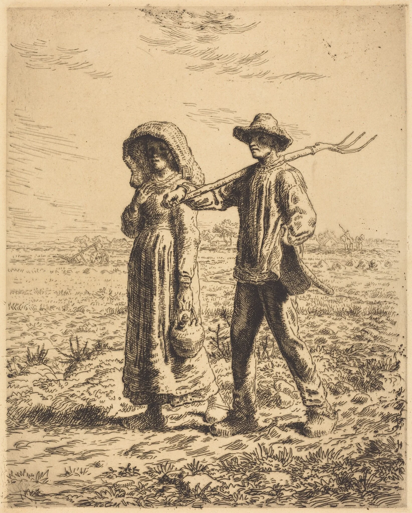 Departure for Work (Le depart pour le travail), detail