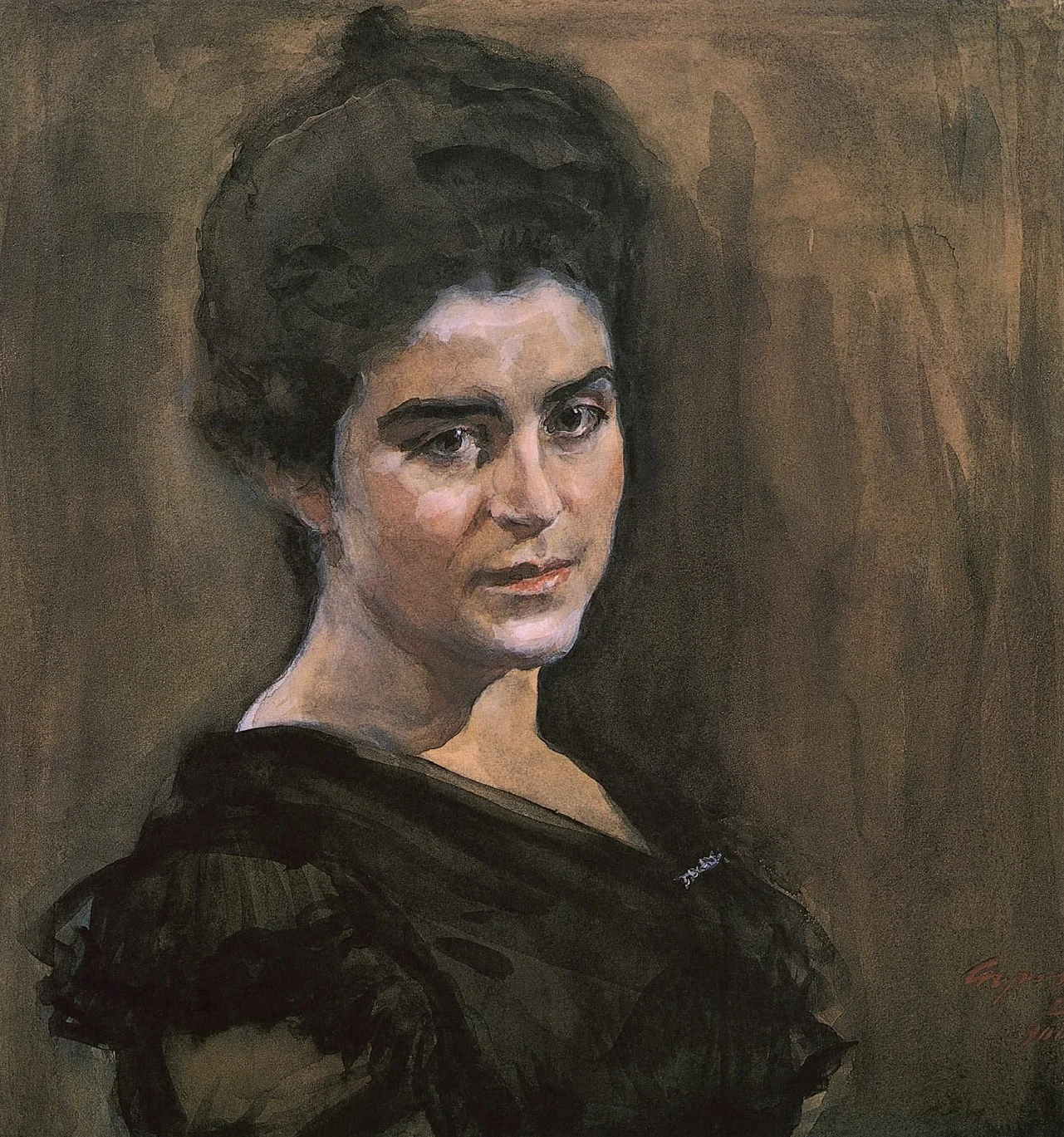 Portrait of Sophia Dragomirova-Lukomskaya, detail