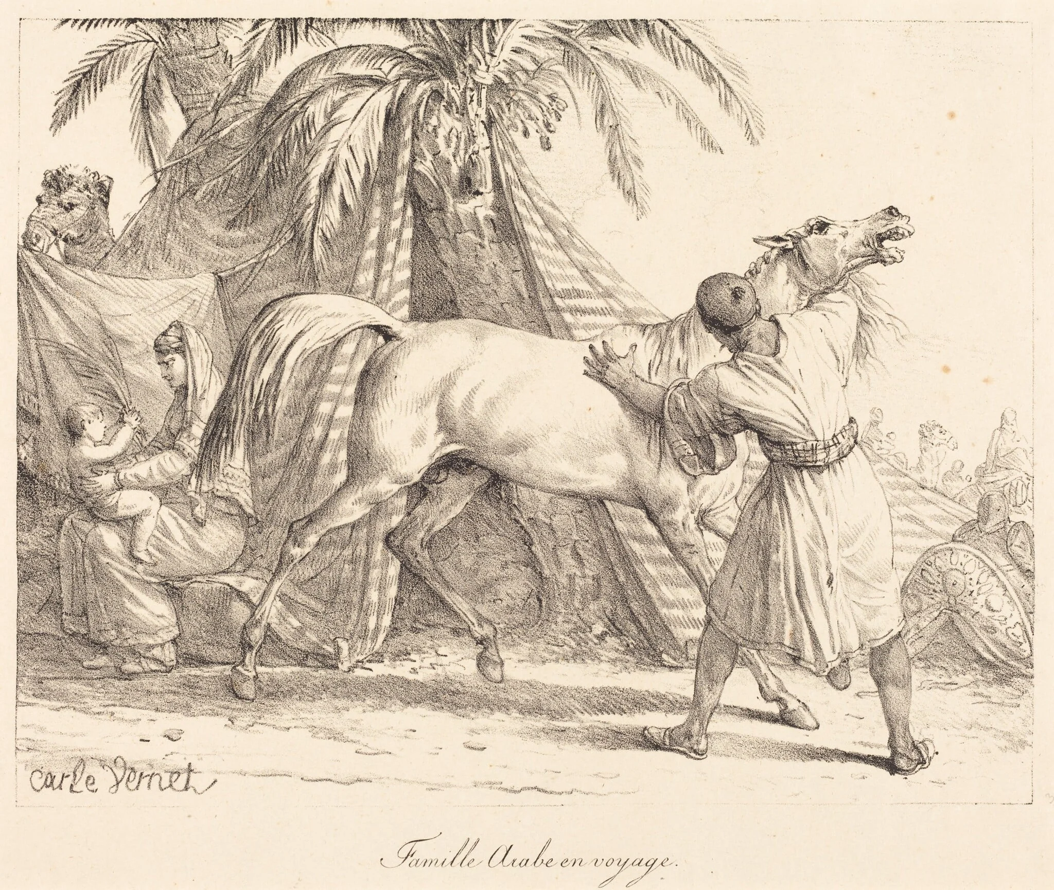 Famille Arabe en voyage, detail