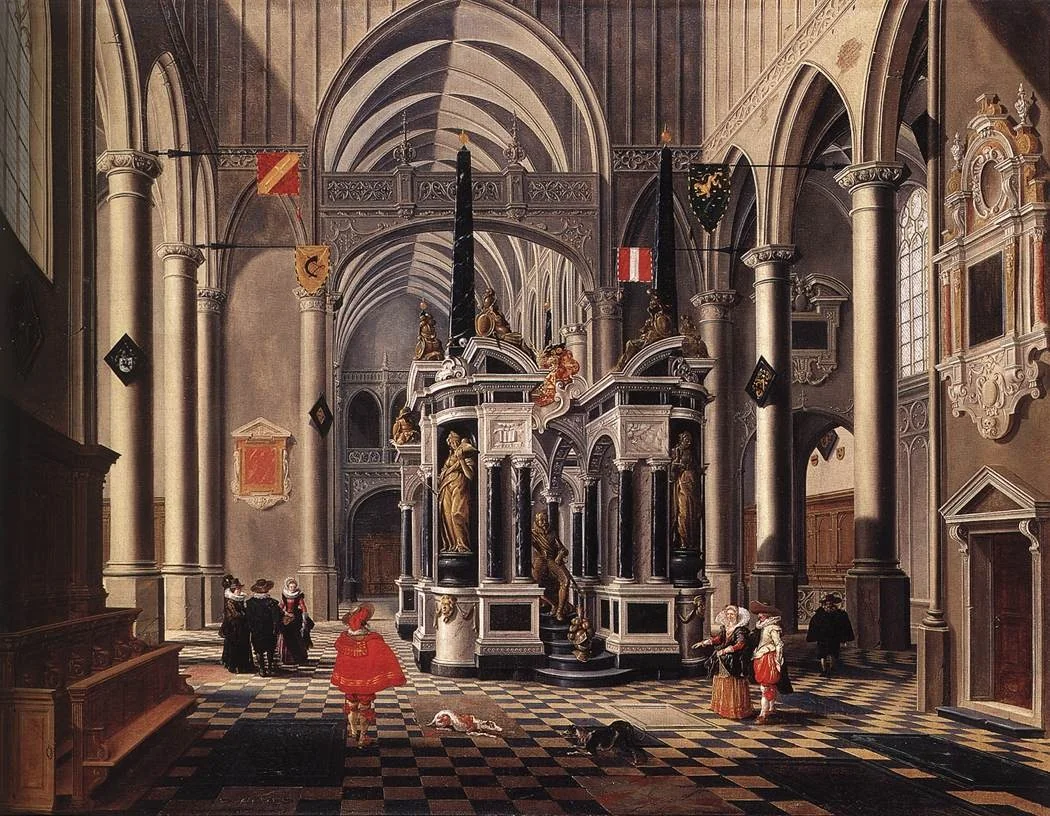Interior of an Imaginary Church with the Tomb of William the Silent, detail