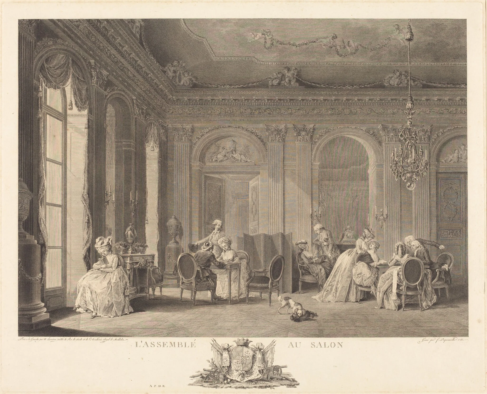 L'assemblee au salon, detail