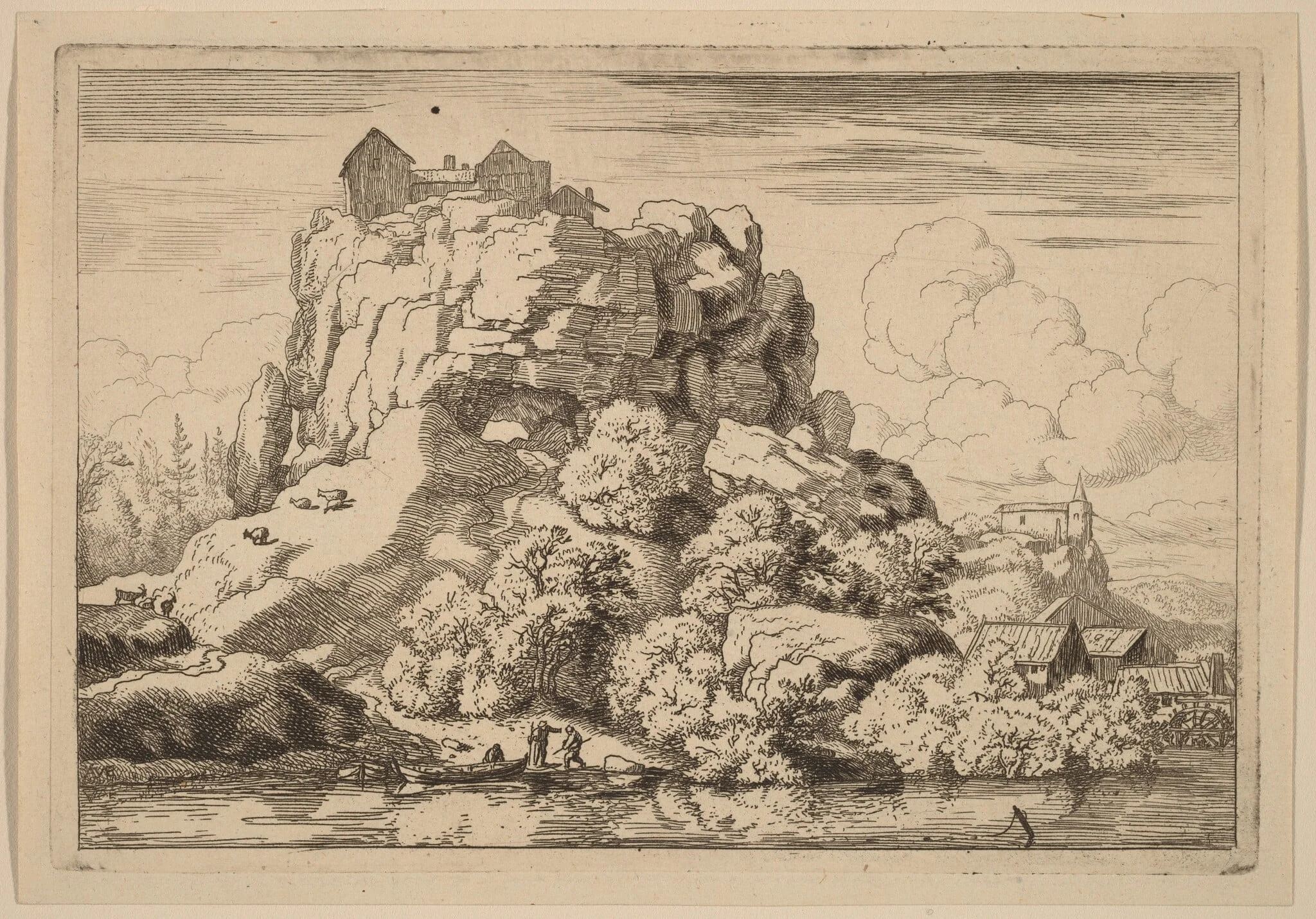 River at the Foot of a High Rock, detail