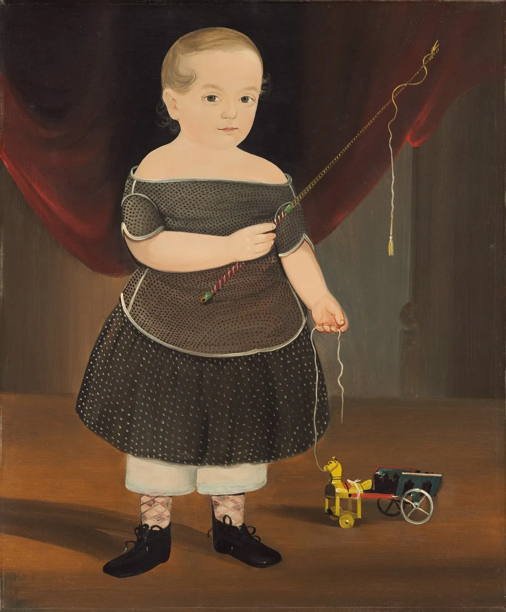 Boy with Toy Horse and Wagon, by William Matthew Prior, oil, 1845