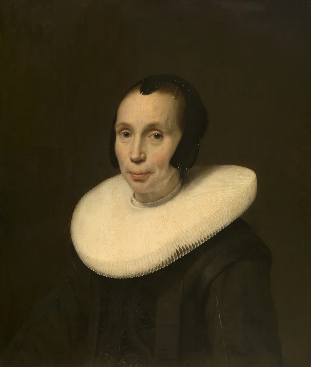 Portrait of a woman, by Abraham de Vries, oil, 1637