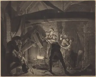 An Iron Forge, by Richard Earlom, ink, 1773