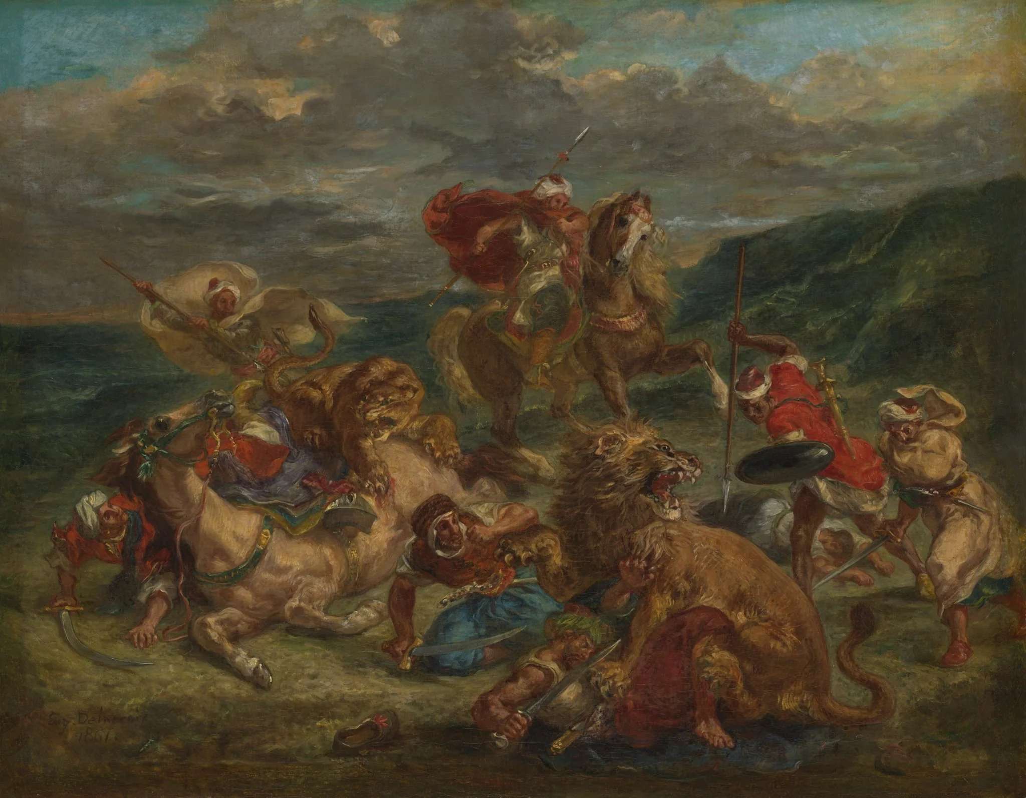 Lion Hunt, detail